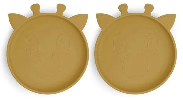 Nuuroo Akila silikontallrik set om 2 - Dusty Tellow