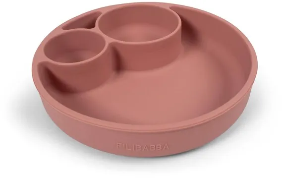 Filibabba Silikonindelad tallrik - Rosa