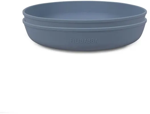 Filibabba Silikontallrik 2-pack - Puderblå
