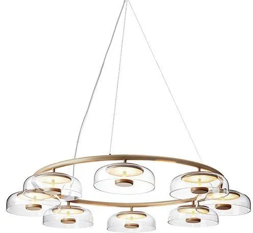 Nuura Blossi 8 Taklampa Nordisk Guld & Klart Glas