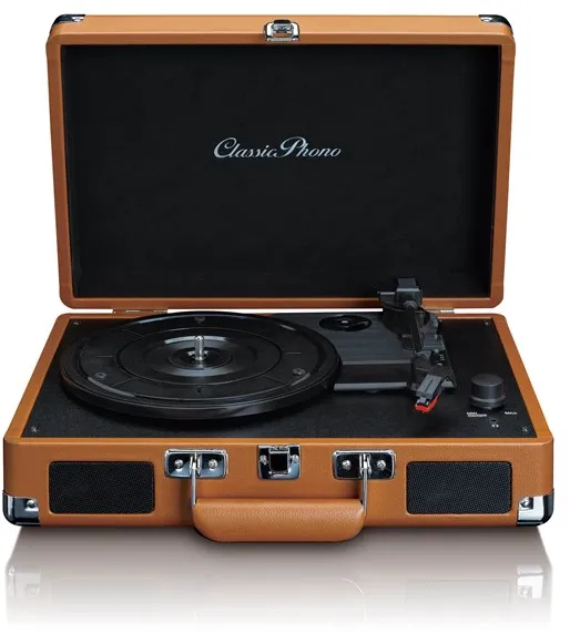 Lenco PHONO TT-10BN - Bärbar skivspelare med högtalare - Brun - Brun skivspelare