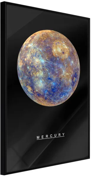 ARTGEIST Poster med ram - The Solar System: Mercury Gold med passepartout 30x45