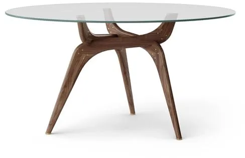 Brdr. Krüger TRIIIO Matbord Ø135 Valnötsoljad/Klar Glas