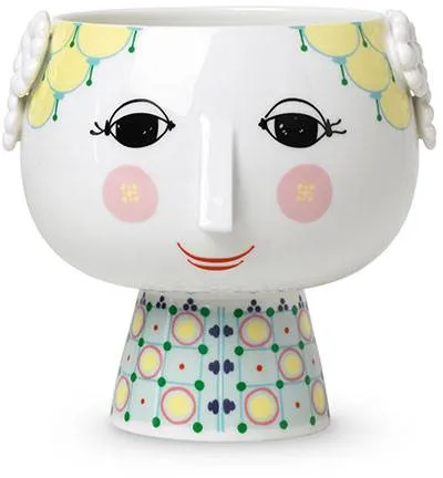 Bjørn Wiinblad Eva blomkruka på fot - Ø15,5 cm - Gul